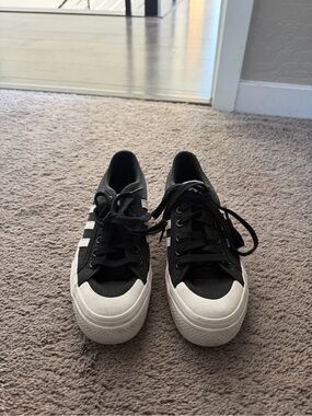 adidas Women's Black and White Platform Sneakers